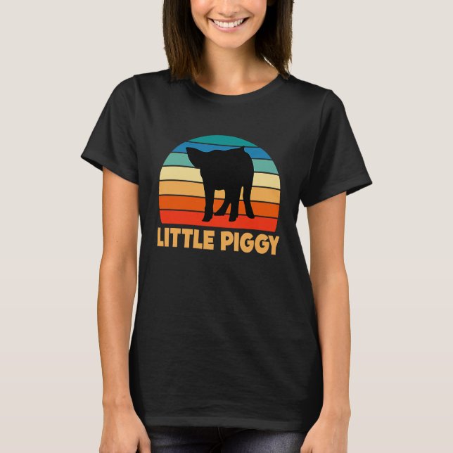 Camiseta Cute Little Piggy Sunset Piglet Silhouette (Anverso)