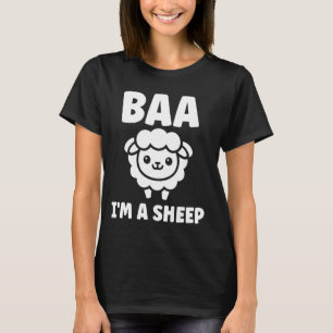 Camiseta Cute Little Sheep cita simples animales baa i'm a 