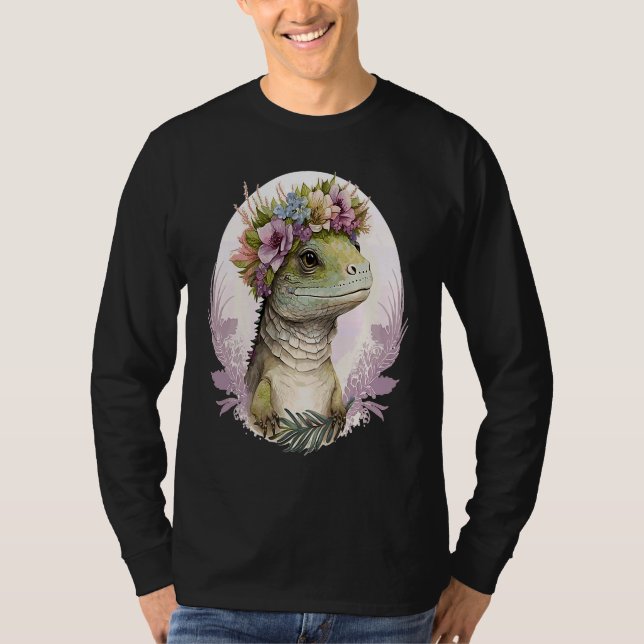 Camiseta Cute Lizard Flower Crown Lizard (Anverso)
