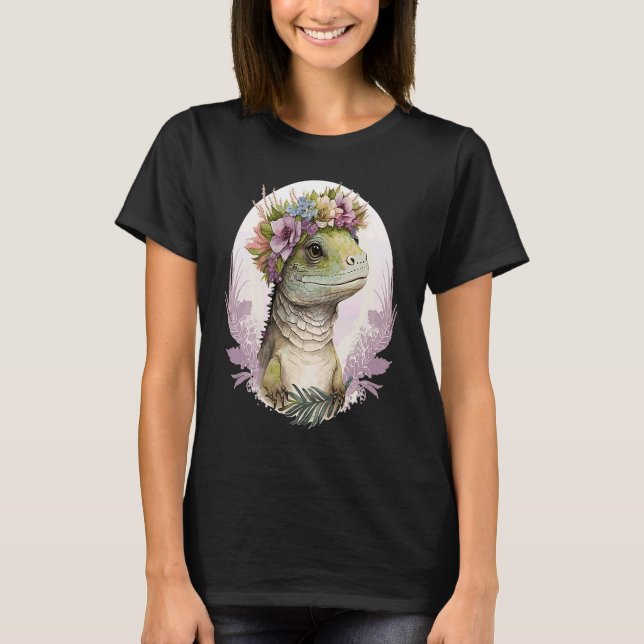 Camiseta Cute Lizard Flower Crown Lizard (Anverso)