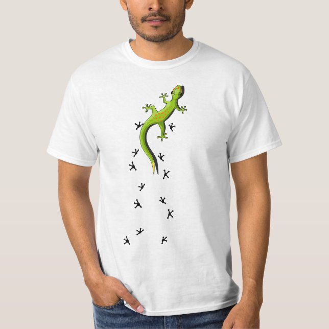 Camiseta Cute Lizard Reptile With Tracks Climbing Gecko (Anverso)