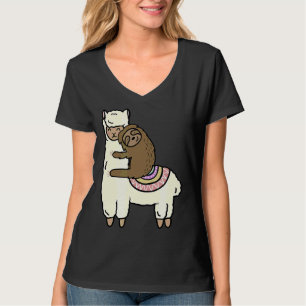Camiseta Cute Llama Alpaca con los mejores amigos de Slote