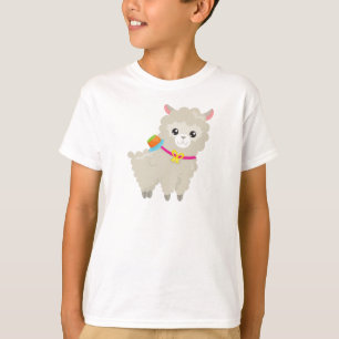 Camiseta Cute Llama, Alpaca, Pequeña Llama, Llama Con Gorra