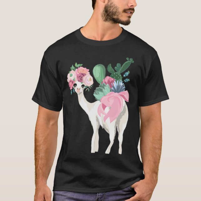 Camiseta Cute Llama Drama Flower Child Pagan Tradition Kids (Anverso)