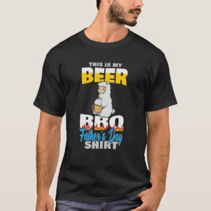 Camiseta Cute Llama Funny Bbq Grilling Beer Lover Padre's