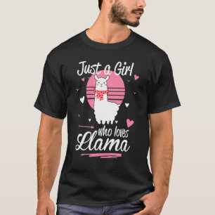 Camiseta Cute Llama Just A Girl Who Loves Llama Adorable