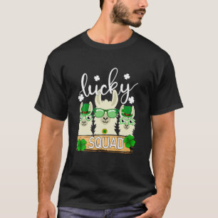 Camiseta Cute Llama Lucky Squad Funny Alpaca St Patricks Da
