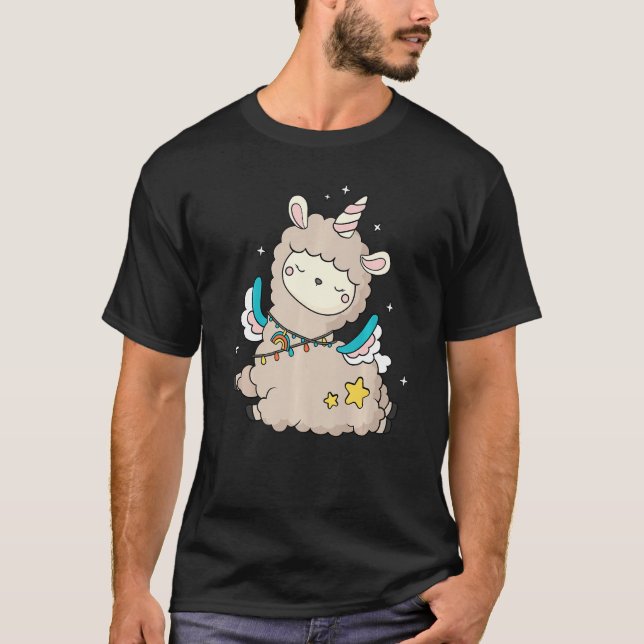 Camiseta Cute Llama Unicorn Llamacorn Pastel Girls (Anverso)