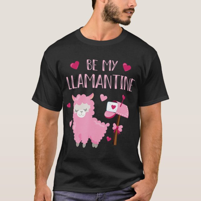 Camiseta Cute Llama Valentines Day Be My Llamantine Couples (Anverso)