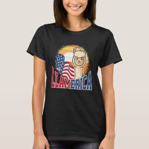 Camiseta Cute Llamerica Patriótica Para Hombres Mujeres Amé