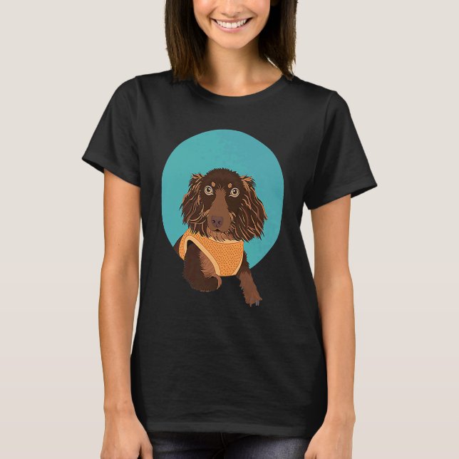 Camiseta Cute Long Haired Dachshund (Anverso)
