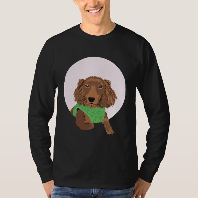 Camiseta Cute Long Haired Dachshund (Anverso)