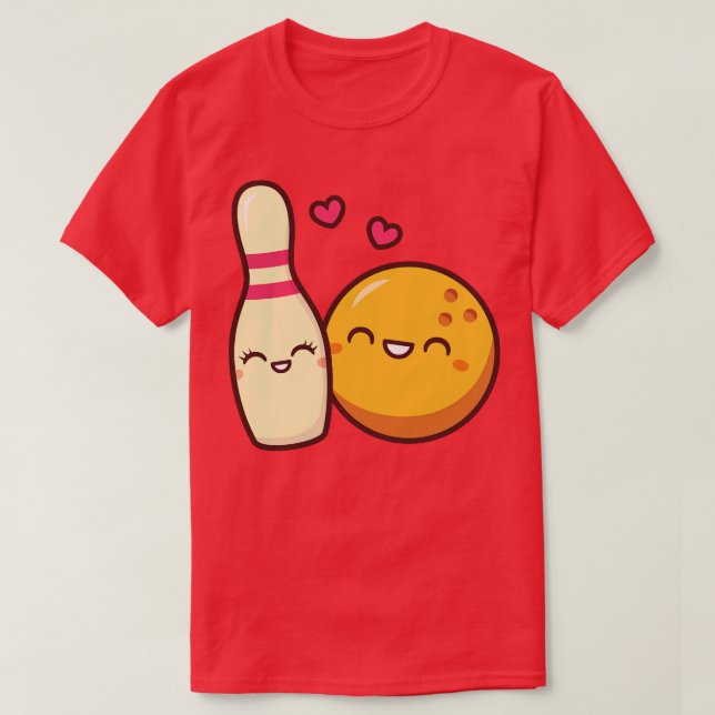Camiseta Cute Lovarruk Bowling Pin And Ball (Diseño del anverso)