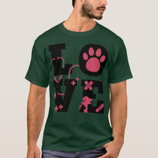 Camiseta Cute Love Animals Black Text