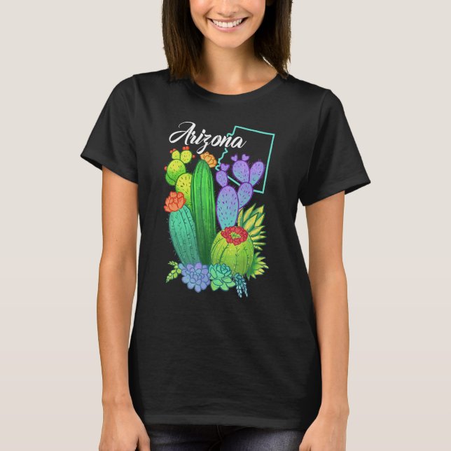 Camiseta Cute Love Arizona Blooming Cactus Flowers (Anverso)
