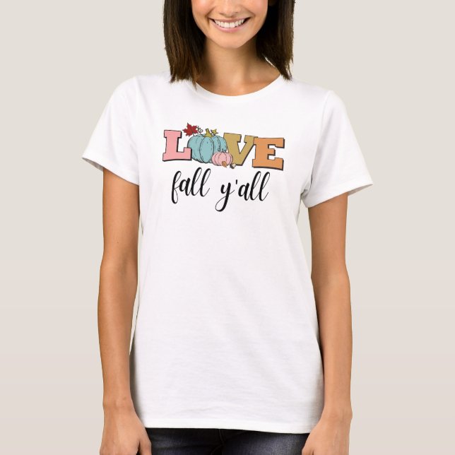 Camiseta Cute Love Fall Y Blue Pink (Anverso)