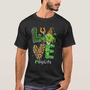 Camiseta Cute Love Gigi Life Plaid Leopard Gnome St Patric
