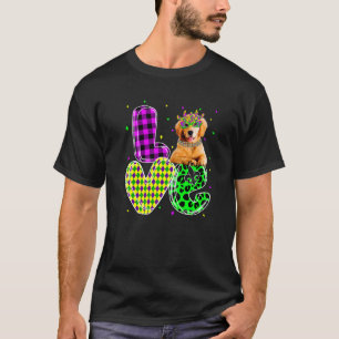 Camiseta Cute Love Golden Retriever Dog Mask Leopardo