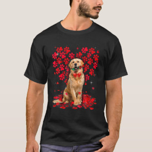 Camiseta Cute Love Golden Retriever Dog Valentine Mascota D