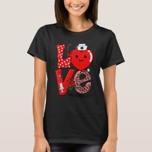 Camiseta Cute Love Heart Estetoscopio PICU Enfermera Vida V