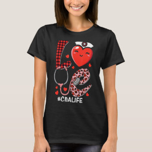 Camiseta Cute Love Heart Stethoscope CNA Nurse Life Valenti