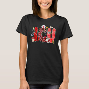 Camiseta Cute Love Heart Stethoscope ICU Enfermera Vida Val