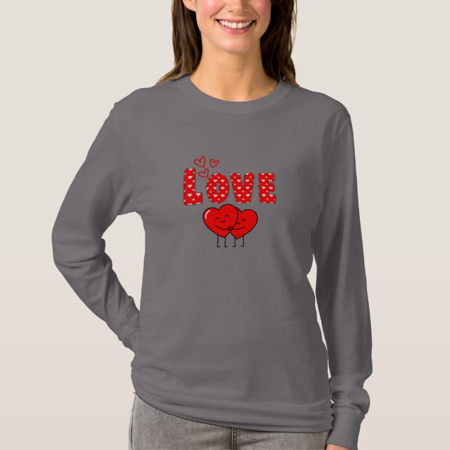 Camiseta Cute Love Hearts Valentine Design (Anverso)