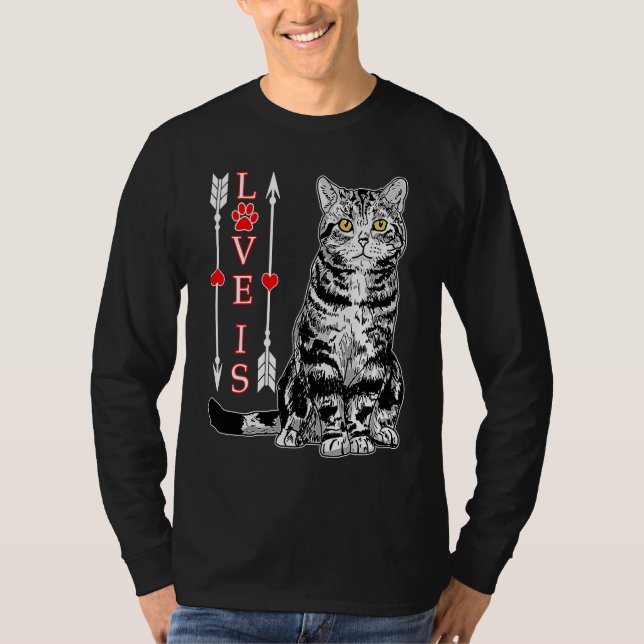 Camiseta Cute Love is American Shorthair For Mom Dad Kids (Anverso)