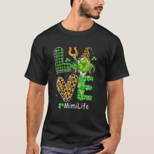 Camiseta Cute Love Mimi Life Plaid Leopard Gnome St. Patric