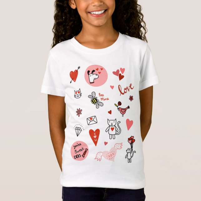 Camiseta Cute Love Personalizado (Anverso)
