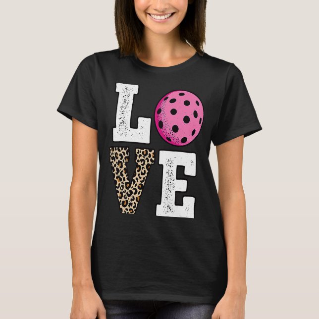 Camiseta Cute Love Pickleball Player Leopard Print Pickle B (Anverso)