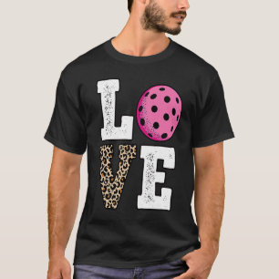 Camiseta Cute Love Pickleball Player Leopard Print Pickle B