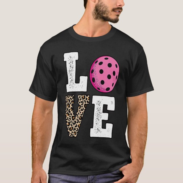 Camiseta Cute Love Pickleball Player Leopard Print Pickle B (Anverso)