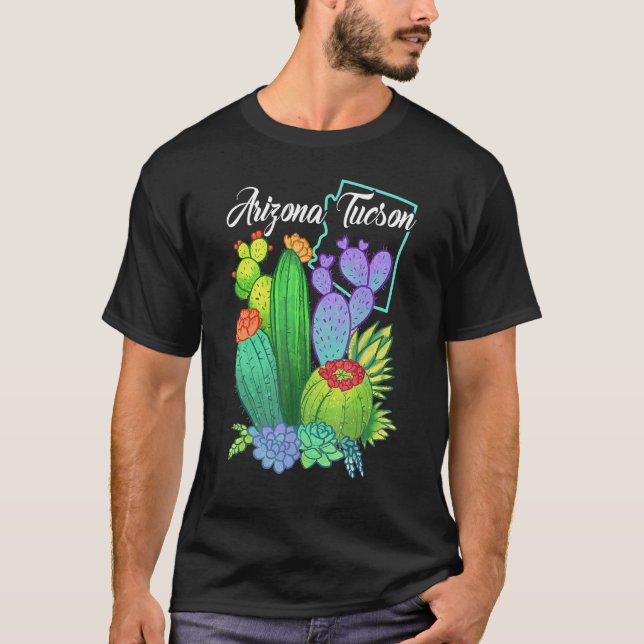 Camiseta Cute Love Tucson Arizona Blooming Cactus Flowers (Anverso)