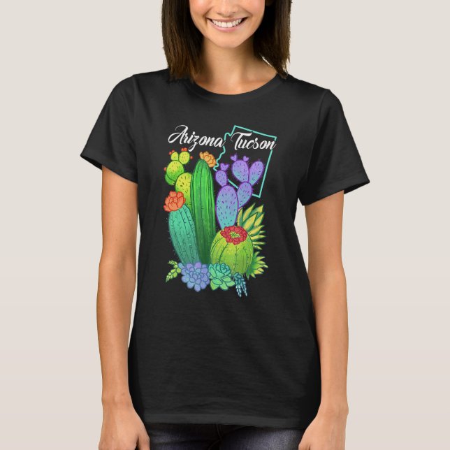 Camiseta Cute Love Tucson Arizona Blooming Cactus Flowers (Anverso)