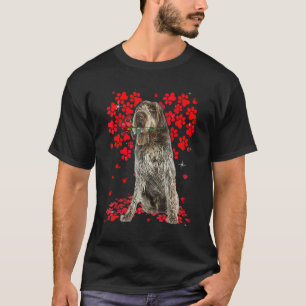 Camiseta Cute Love Wirehaded Señalando Griffon Dog Valentin