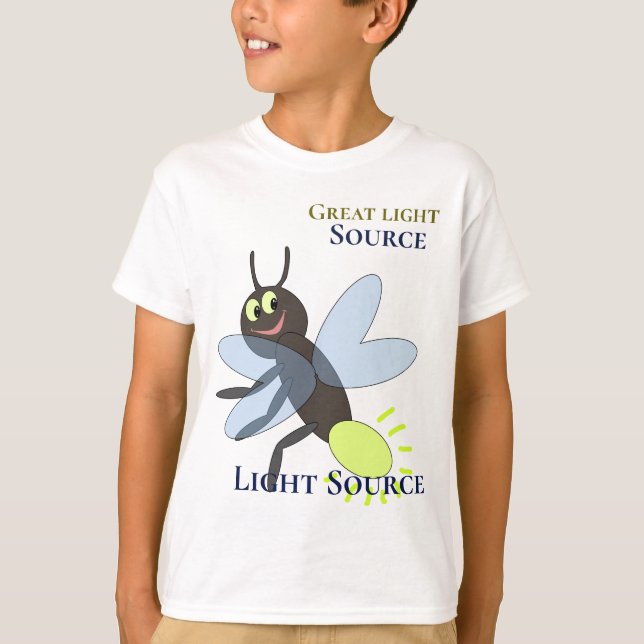 Camiseta Cute luciérnagas Ojos Grandes Alas Azules Luz Amar (Anverso)