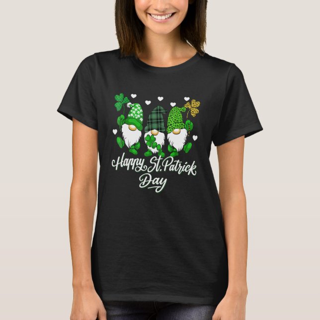 Camiseta cute lucky gnome happy st patricks day family outf (Anverso)