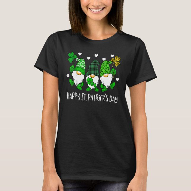 Camiseta Cute Lucky Gnome Happy St Patricks Day Family Outf (Anverso)