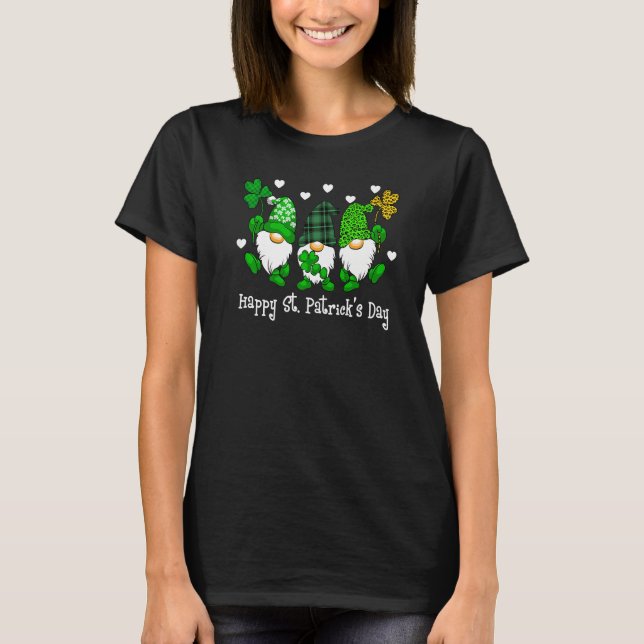 Camiseta Cute Lucky Gnome Happy St Patricks Day Family Outf (Anverso)