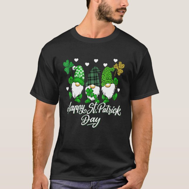 Camiseta cute lucky gnome happy st patricks day family outf (Anverso)