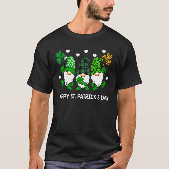 Camiseta cute lucky gnome happy st patricks day family outf (Anverso)