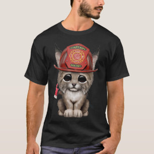 Camiseta Cute Lynx Cub Firefighter Classic TShirt