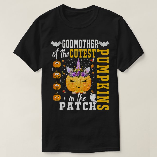 Camiseta Cute Madrina De Halloween De Las Calabazas Más Cue (Diseño del anverso)