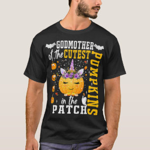 Camiseta Cute Madrina De Halloween De Las Calabazas Más Cue