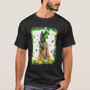 Camiseta Cute Malinois Dog St Patricks Día Irlandés Shamroc