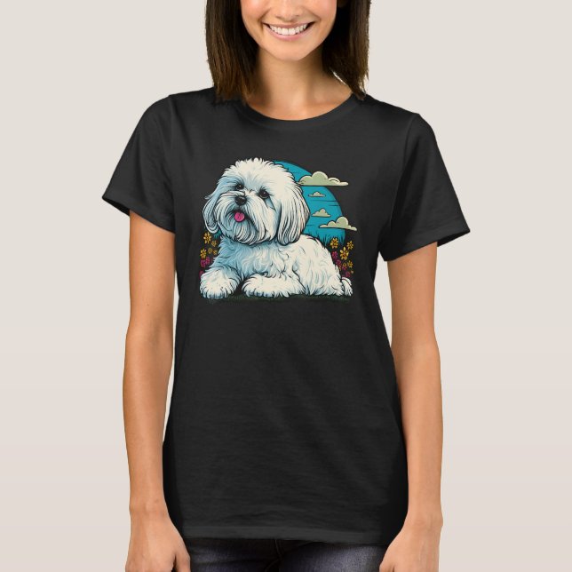 Camiseta Cute Maltese Dog on Maltese dog  4 (Anverso)