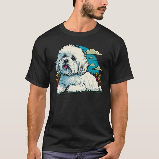 Camiseta Cute Maltese Dog on Maltese dog  4 (Anverso)