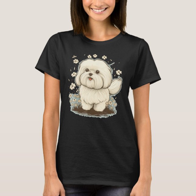Camiseta Cute Maltese Dog on Maltese dog  5 (Anverso)