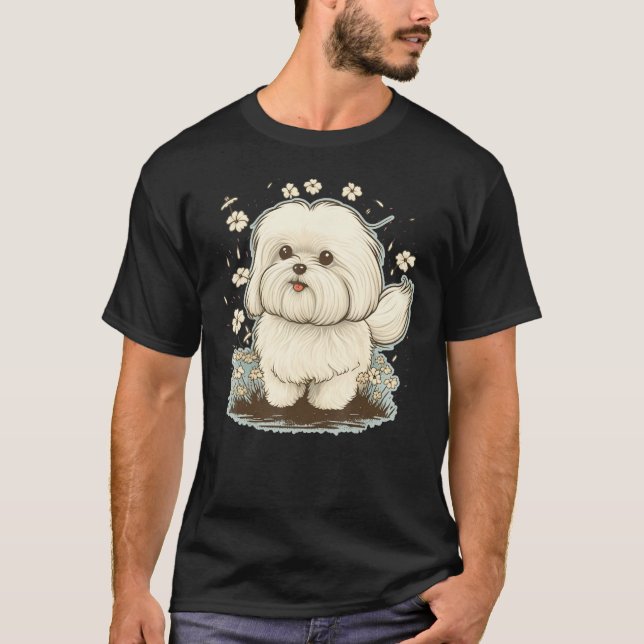 Camiseta Cute Maltese Dog on Maltese dog  5 (Anverso)